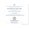 Bon cadeau écologique reçu par mail exemple