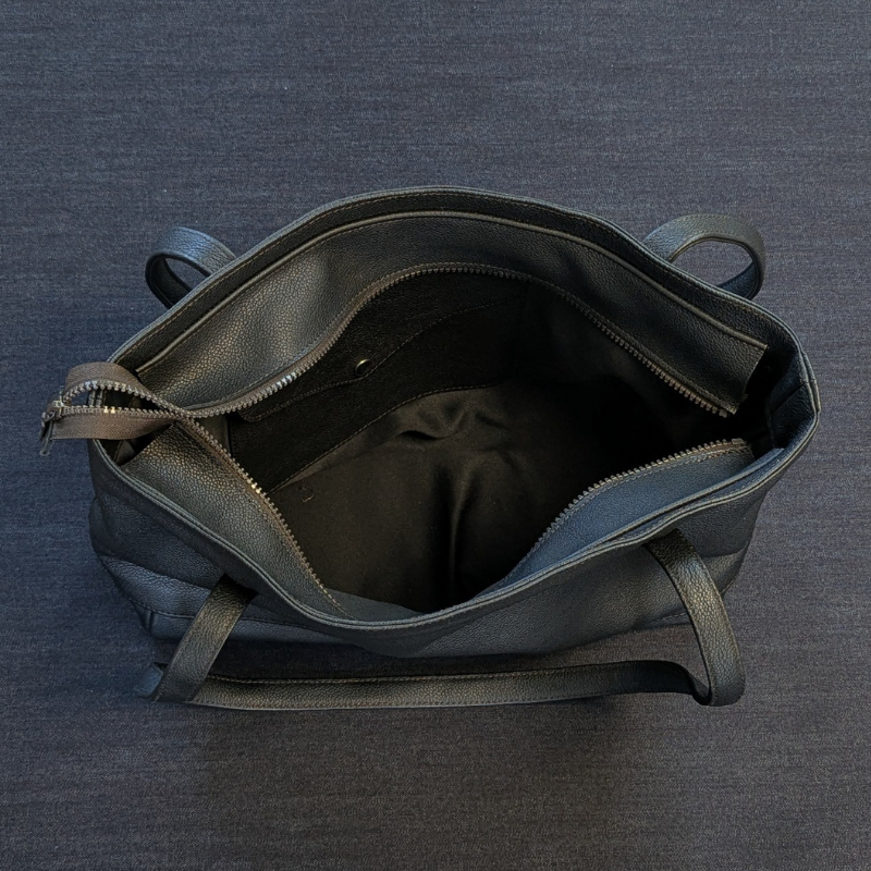 Sac cabas noir avec fermeture à glissière M