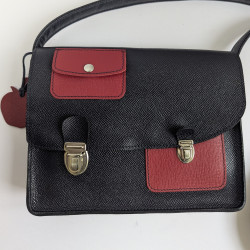 Marine Pochette Rouge grainé