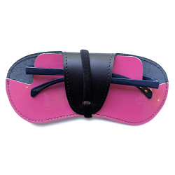 Etui lunettes Vernis rose avec lunettes  Face