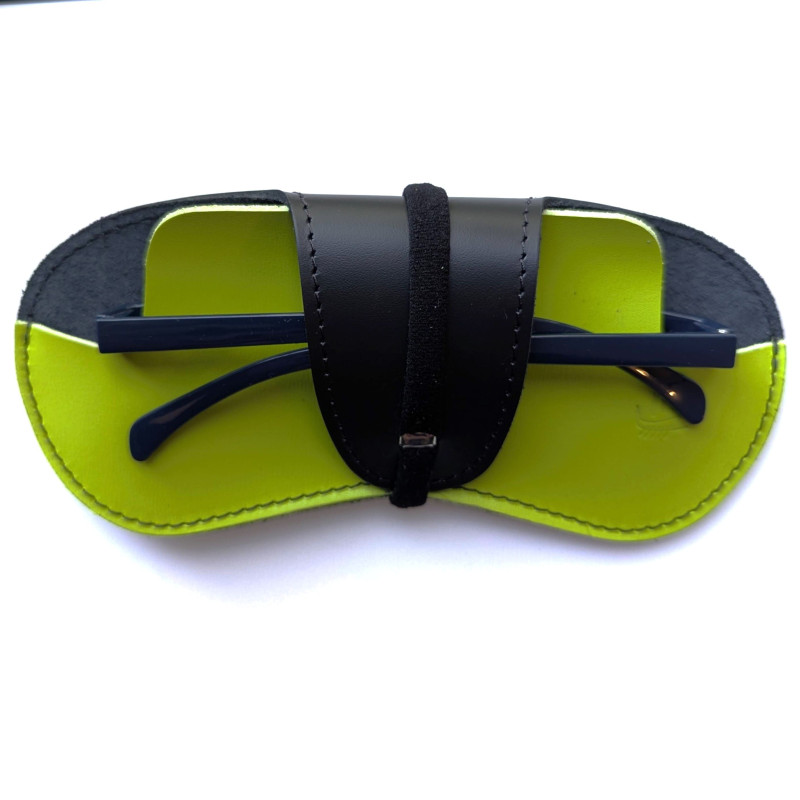 Etui lunettes vert fluo  avec lunettes Face