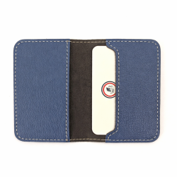 Porte carte RFID bleu gitane ouvert