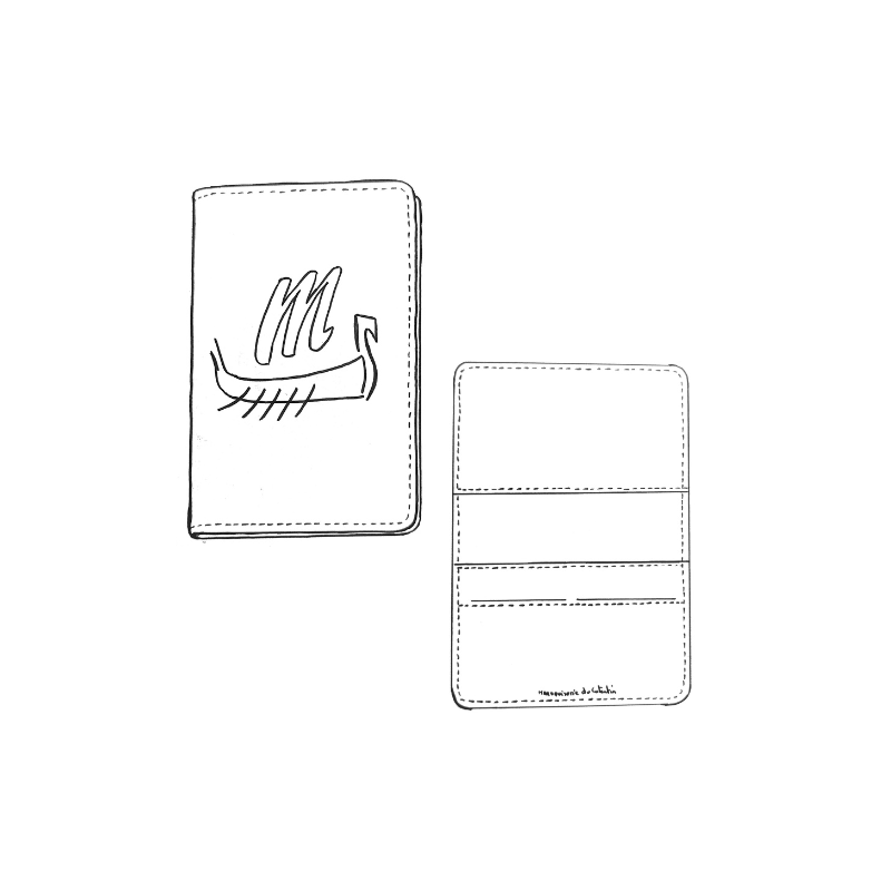 Porte passeport dessin grand logo
