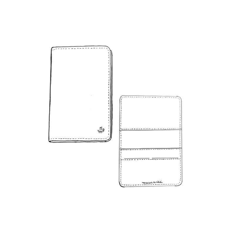 Porte passeport dessin petit logo