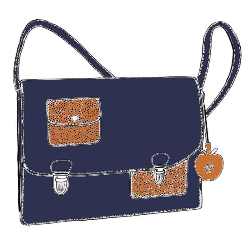 Sac a main décalé dessin marine galuchat
