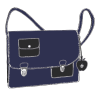 Sac a main décalé dessin marine noir