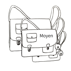 Sac a main décalé dessin taille moyen