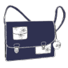 Sac a main décalé dessin marine fleur