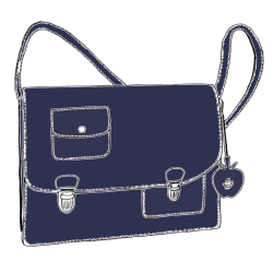 Sac a main décalé dessin marine marine grainé