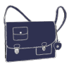 Sac a main décalé dessin marine marine grainé